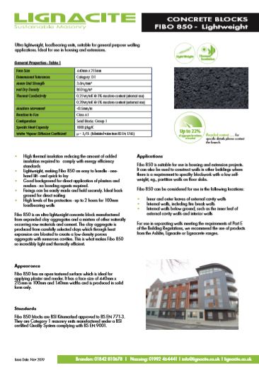 Medium density, loadbearing units, suitable for general purpose walling applications. Ash GP combines good all round technical performance with a high content of recycled material. Brochure