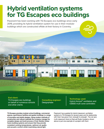 Hybrid ventilation systems for TG Escapes eco buildings Brochure