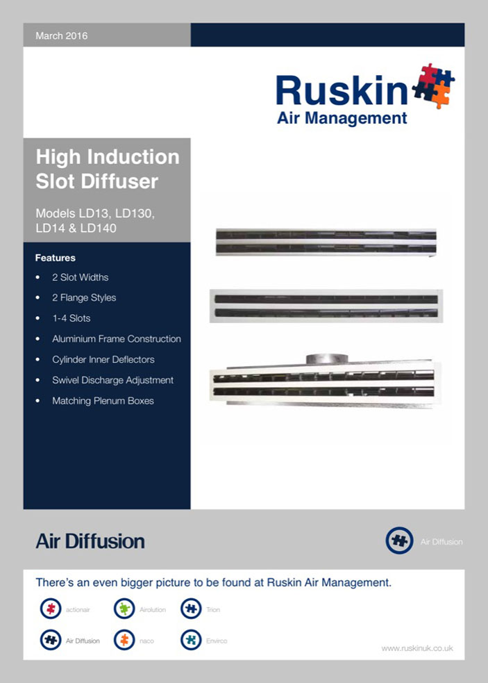 Air Diffusion High Induction Slot Diffuser Brochure