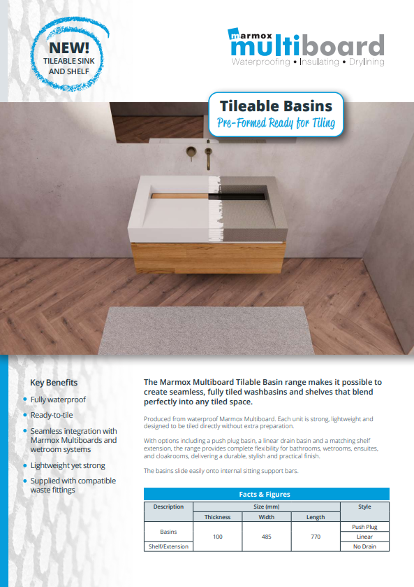Multiboard (Basins) Product Sheet Brochure