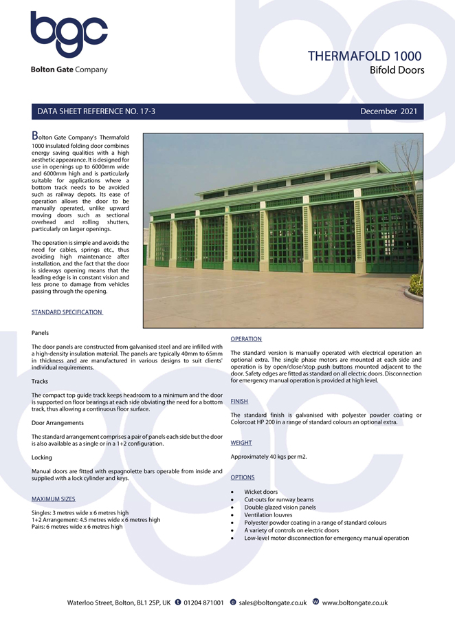 Thermafold 1000 Brochure