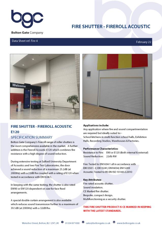 Fireroll Acoustic Brochure