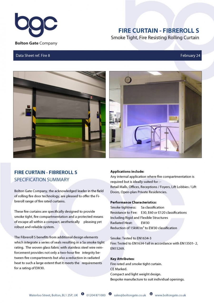 Fire Curtain – Fibreroll S Brochure