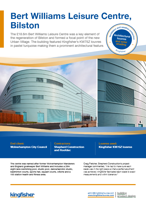 Bert Williams Leisure Centre, Bilston Brochure