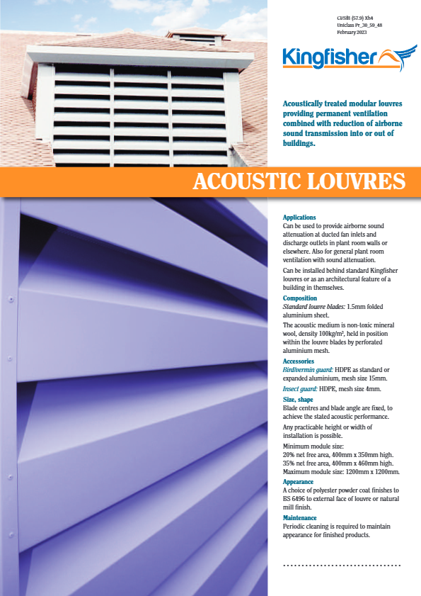 Kingfisher - Acoustic Louvres Brochure
