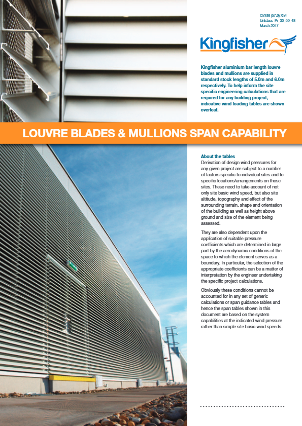 Kingfisher - Louvre Blades & Mullions Span Capability Brochure