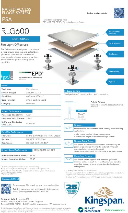 RLG600 Access Flooring System Brochure