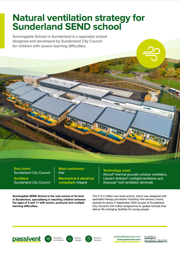 Natural ventilation strategy for Sunderland SEND school Brochure