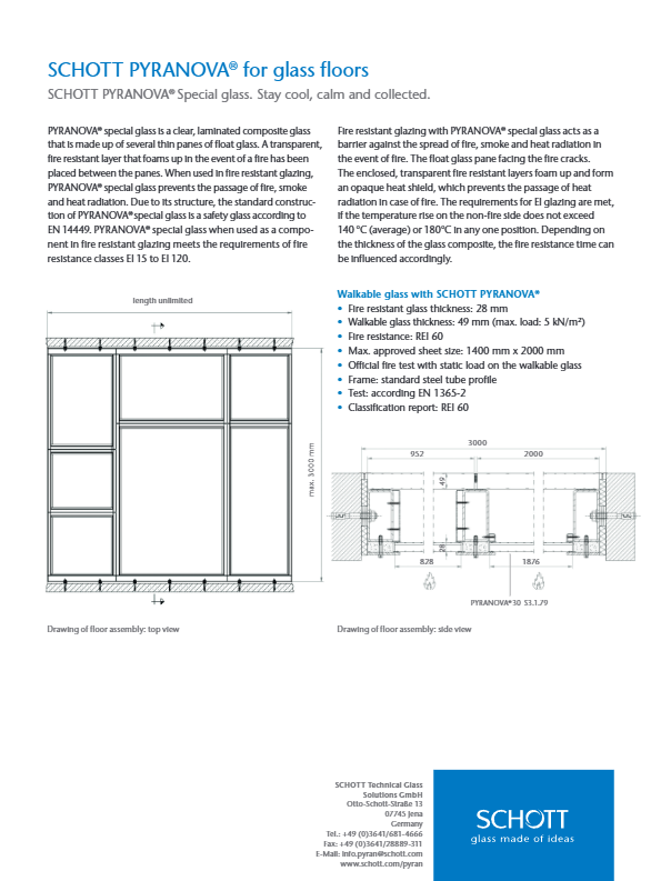 SCHOTT PYRANOVA&reg; for glass floors Brochure