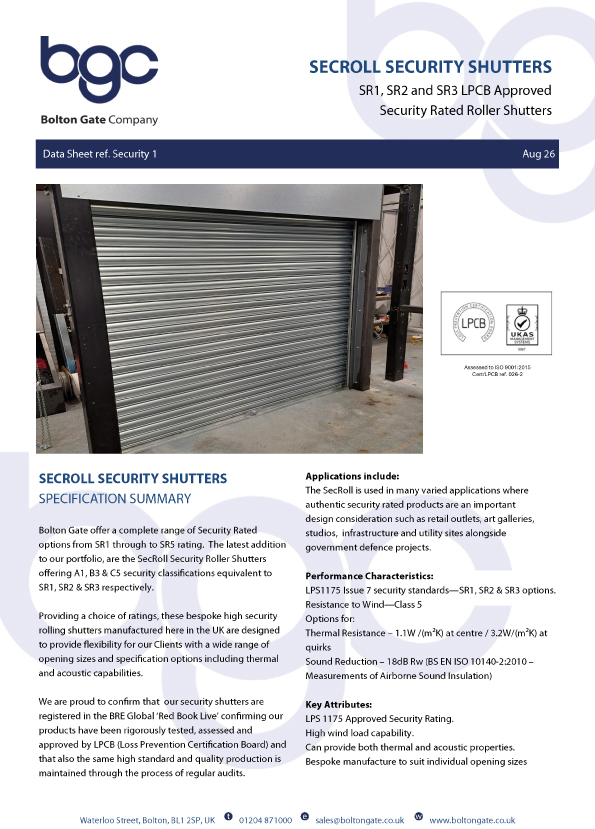 SecRoll Security Shutters Brochure