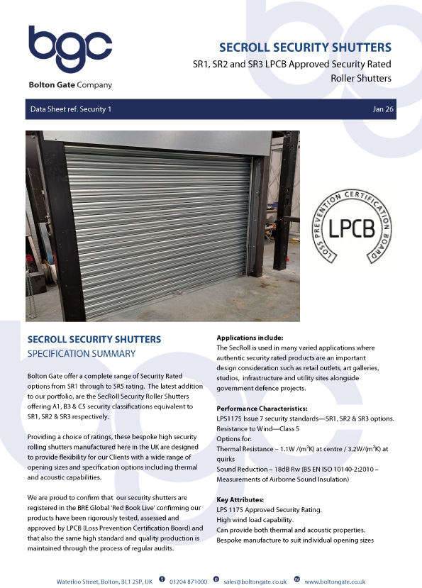 SecRoll Security Shutters Brochure