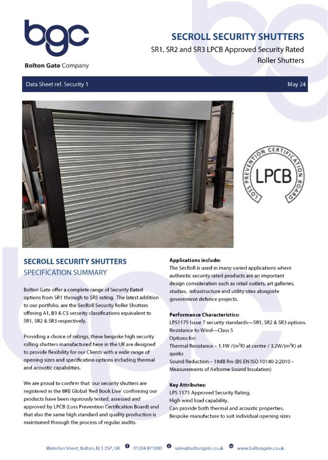 SecRoll Security Shutters Brochure