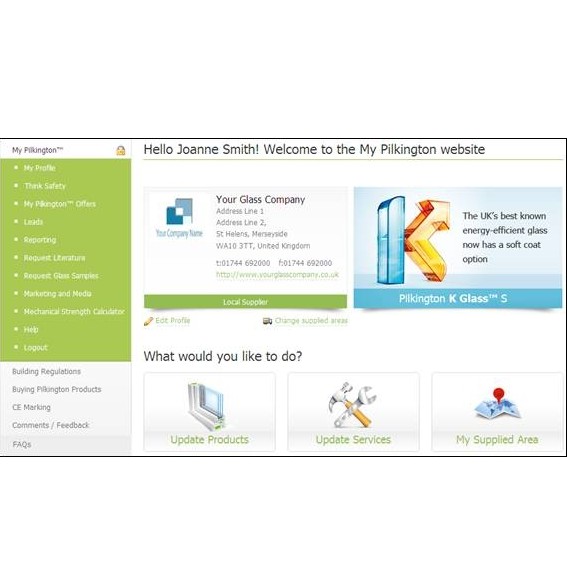 My Pilkington business support tool launched for customers