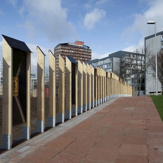 World-leading modified wood used for historic city centre fence