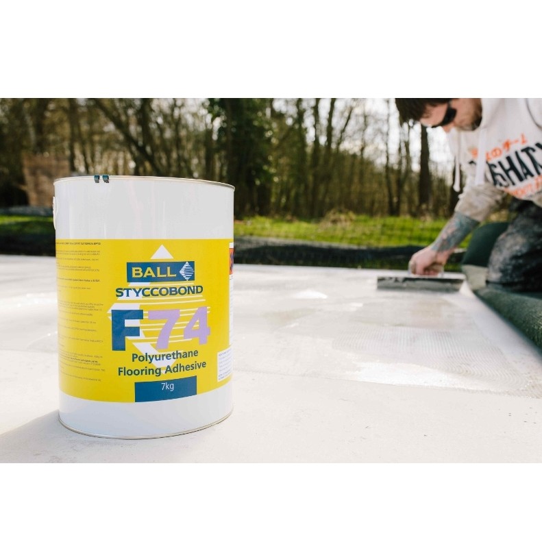 F. Ball hits a six with Styccobond for cricket club