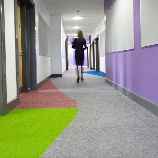 COLOURFUL CARPET ADDS AESTHETIC APPEAL AND DESIGN FLAIR TO WARRINGTON SCHOOL