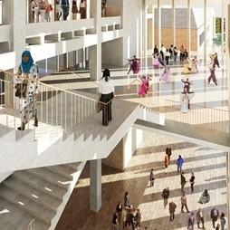 Exhibition of winning design for new university building