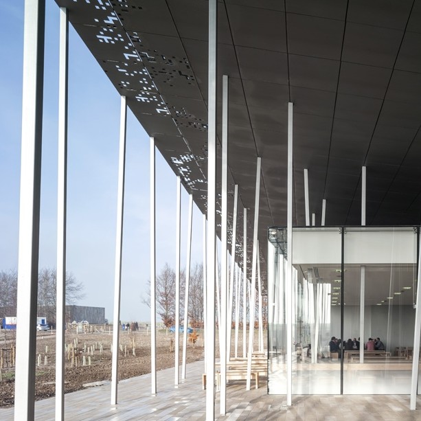 VMZINC perforated composite panels at Stonehenge Visitor Centre