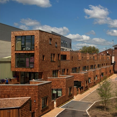 Shingle cladding solution for social housing development