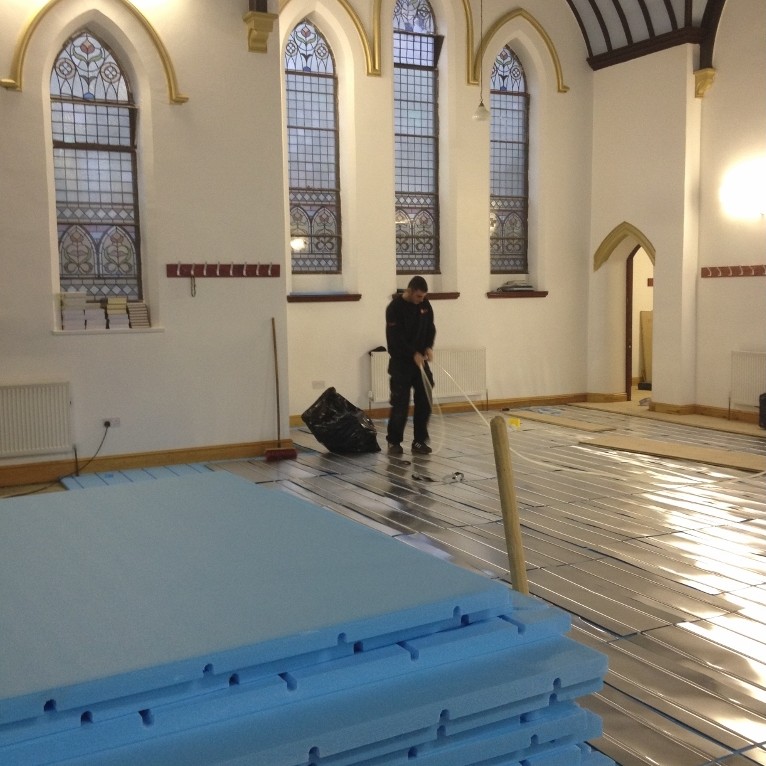 Styrofoam helps make warm floor for Mosque renovation