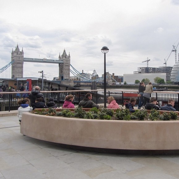 Cast stone for public walkway with incredible views