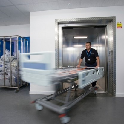 Stannah supports hospital with a goods-accompanied lift solution