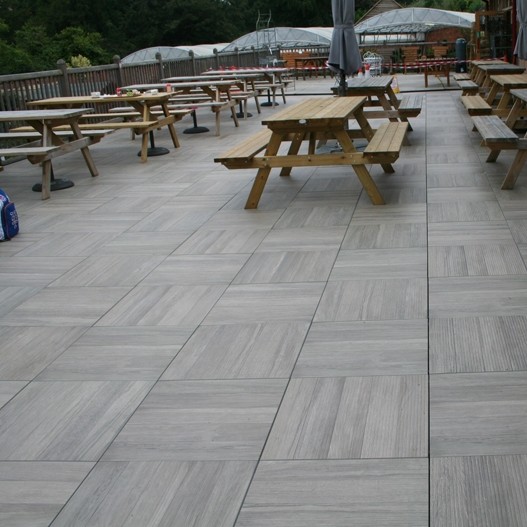 LEVATO MONO : PORCELAIN PAVER AND PEDESTAL SYSTEM, FROM THE DECK TILE CO.LTD; SPECIFIED FOR ZSL LONDON ZOO, BATSFORD ARBORETUM, THEATRE ROYAL DRURY LANE, JAMIE'S ITALIAN, PORTAVADIE MARINA, LIDL HQ.