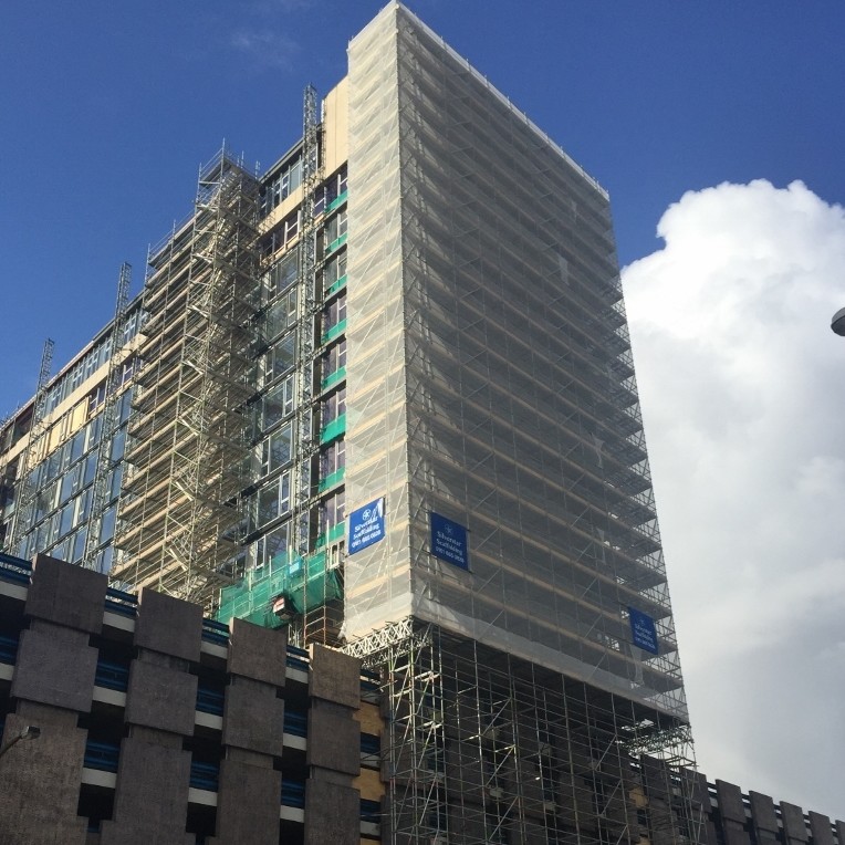 Layher scaffolding rises high in Sheffield