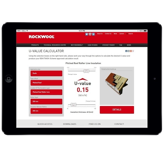 ROCKWOOL launches online U-value calculator incorporating BIM