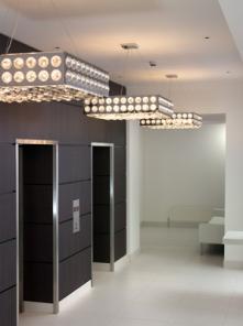 Chelsom ‘Bump’ pendants for contemporary lift lobby