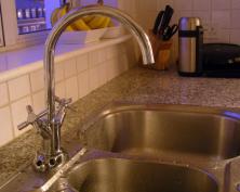 Elegant fire protection mounts under kitchen tap