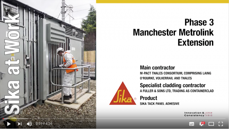SikaTack Panel Adhesive System Installation at Manchester Tram